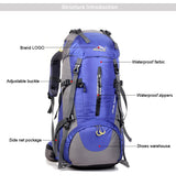 50L Waterproof Travel Hiking Climbing Backpack - MyClimbingGear.com