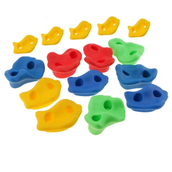 15Pcs Plastic Children Kids Rock Climbing Wood Wall Stones