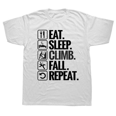 Eat Sleep Climb Fall Repeat Tee - MyClimbingGear.com